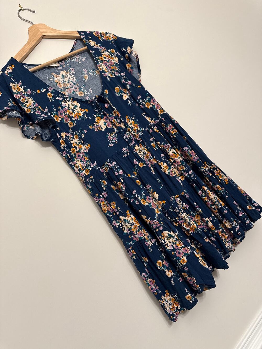 Navy Floral Babydoll Dress – Altar'd State Small